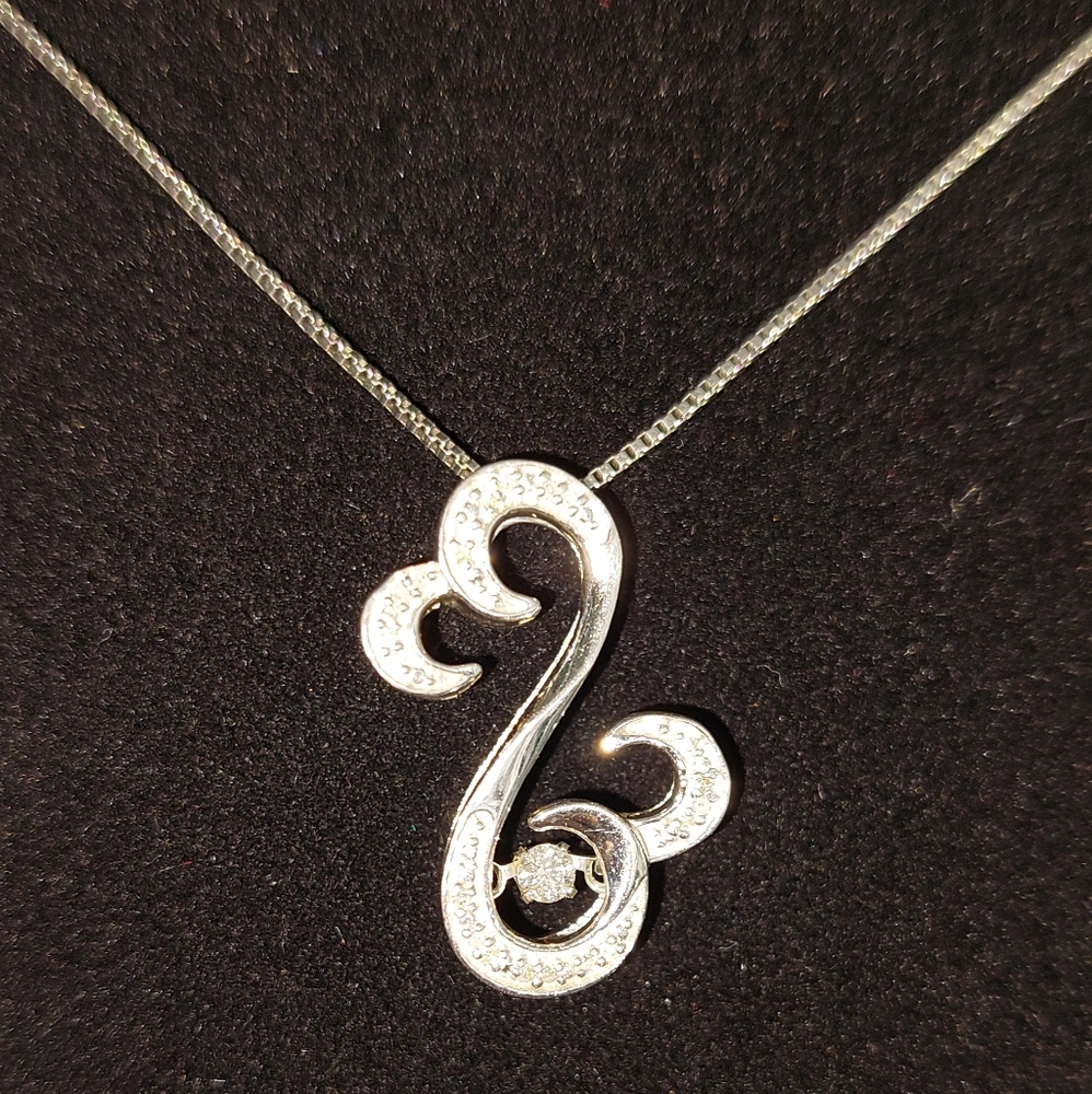 Diamond Sterling Silver Necklace